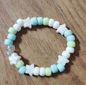 Star Bead Bracelet - White, Blue, Green